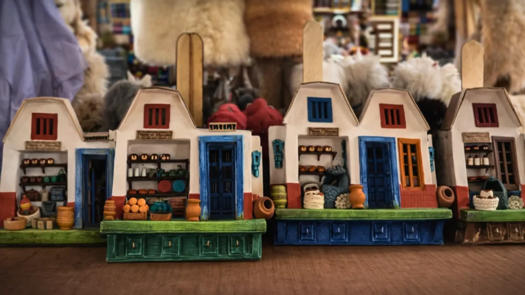 retablos de arte popular en Tacna en formato de artesanía arquitectónica en miniatura