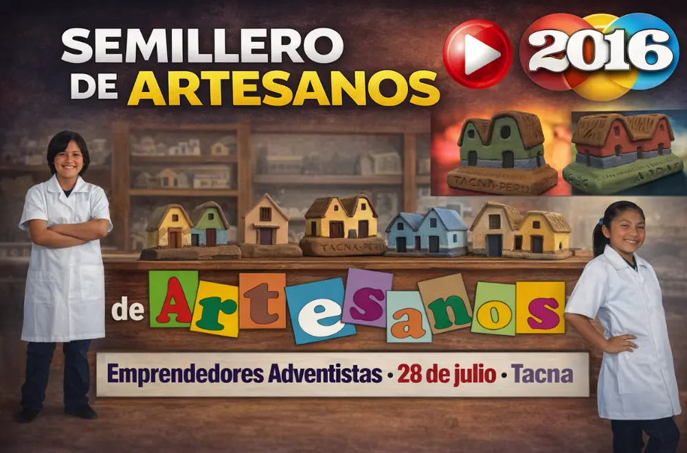 Jóvenes elaborando miniaturas de casas en madera en el semillero de artesanos Tacna 2016 con enfoque en emprendimiento