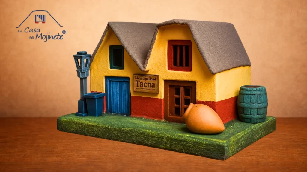 souvenirs artesanales en Tacna maqueta casa tradicional doble techo de dos aguas y trapezoidal  hecha a mano