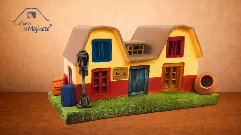 souvenirs artesanales en Tacna maqueta casa tradicional doble techo mojinete  y pasadizo hecha a mano