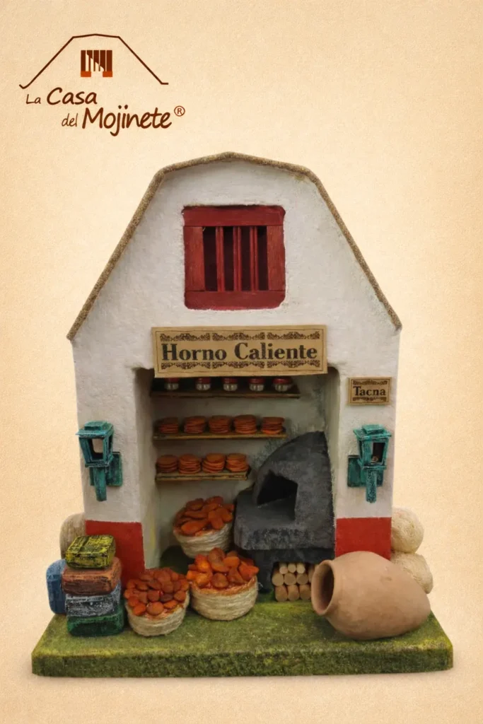 Retablo tacneño artesanal Horno Caliente que representa una panadería tradicional de Tacna hecho a mano